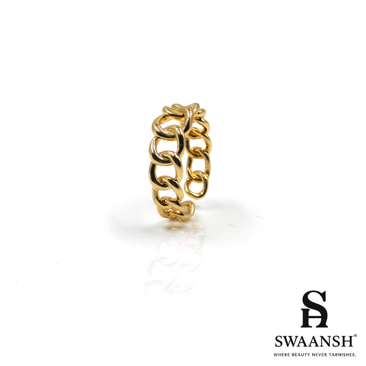Link Loop Ring | Anti-Tarnish Gold Finish
