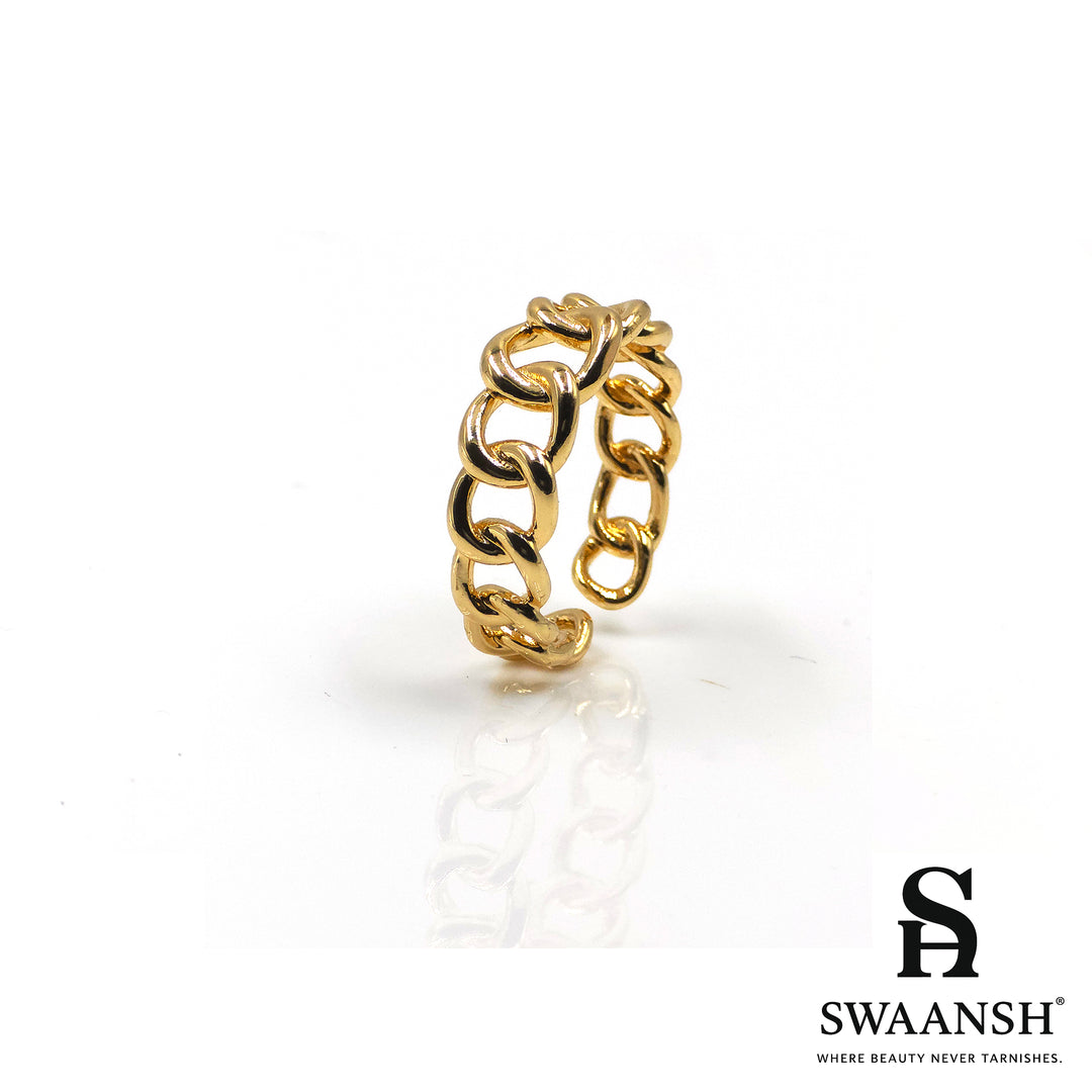 Link Loop Ring | Anti-Tarnish Gold Finish