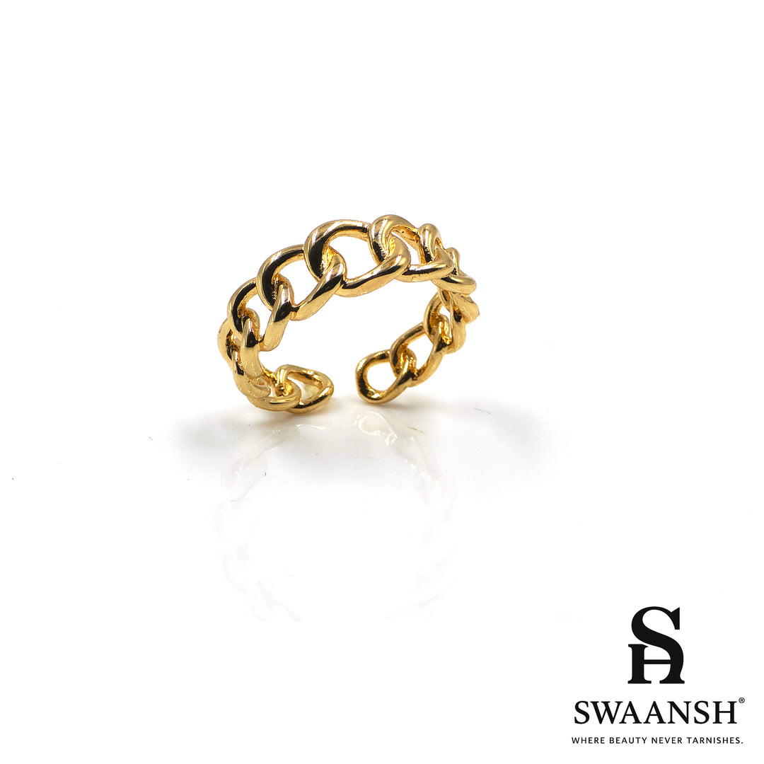 Link Loop Ring | Anti-Tarnish Gold Finish