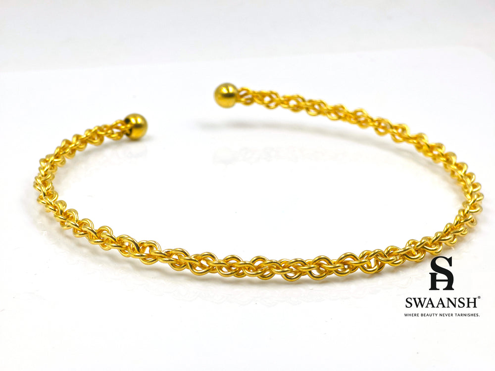 Linked Grace Choker by Swaansh featuring open gold chain design with polished orb ends in a minimalist silhouette