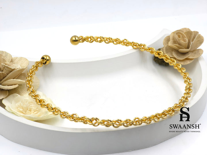 Linked Grace Choker by Swaansh featuring open gold chain design with polished orb ends in a minimalist silhouette