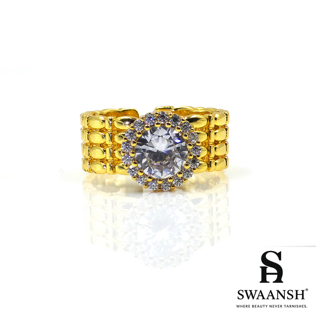 The Majestic Solitaire Ring | Anti-Tarnish Luxury Shine